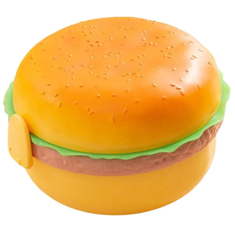 Hamburger Shaped Kids Lunch Box | Portable Multi-Layer Food Container for School & Travel