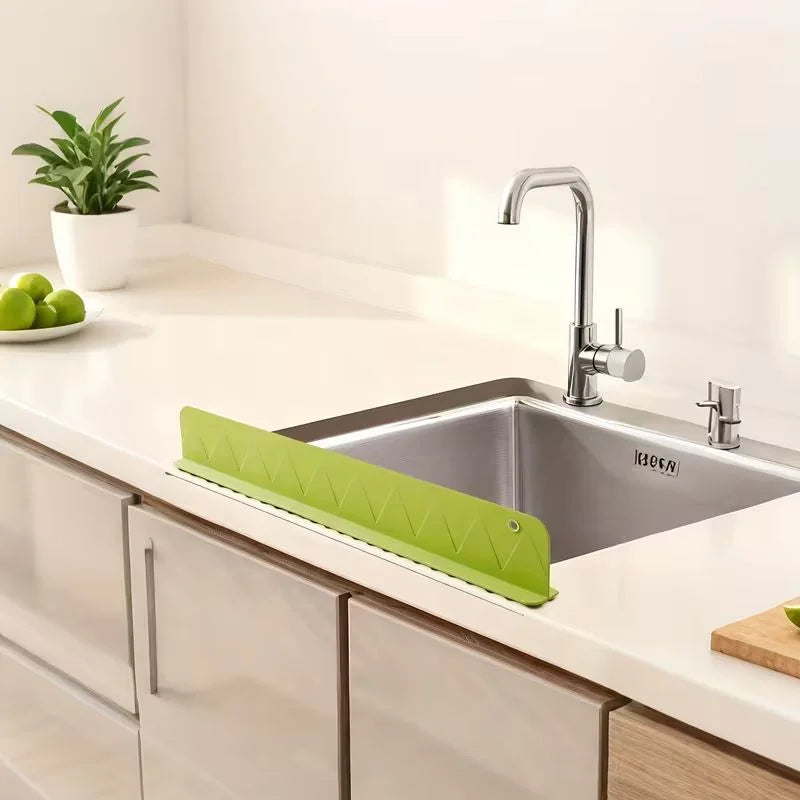 Large Size Silicone Sink Splash Guard Set | Non-Slip Water Barrier with Strong Suction Cups for Kitchen & Bathroom Use