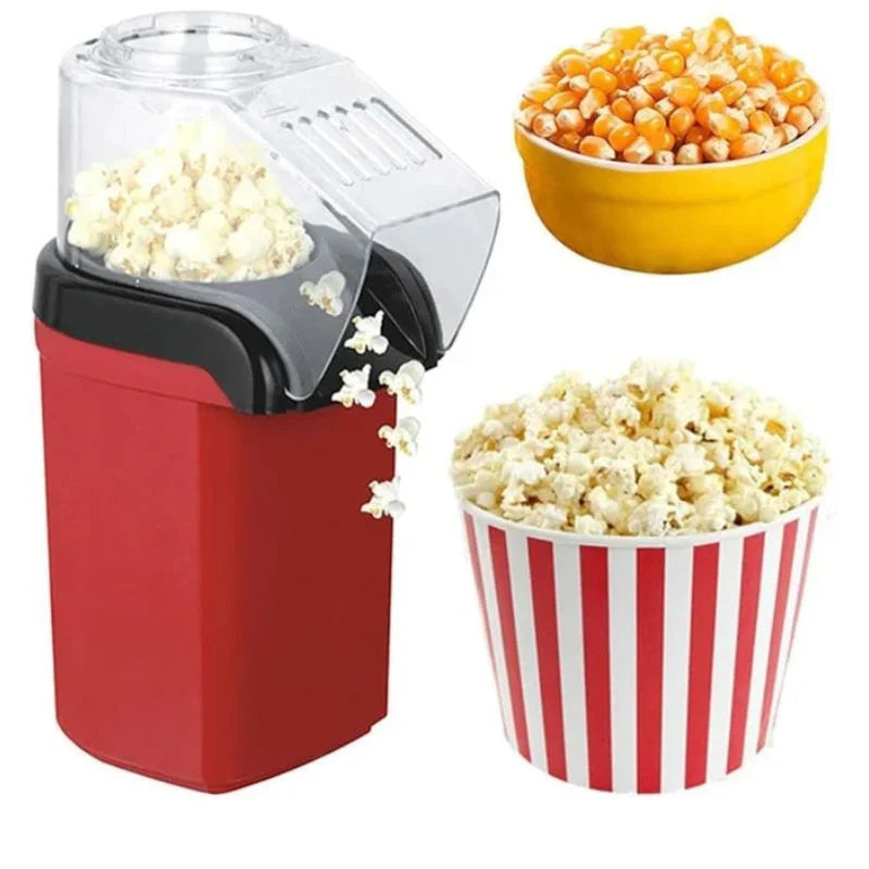 Oil Free Mini Popcorn Maker | Hot Air Popcorn Machine | Electric Popcorn Popper for Home & Kids | 1200W