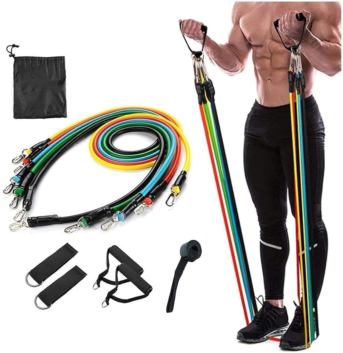 11-in-1 Resistance Bands Set for Home Workout | Premium Gym Equipment