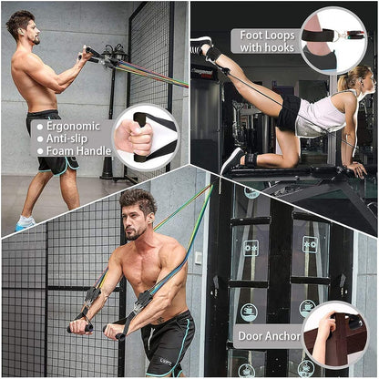 11-in-1 Resistance Bands Set for Home Workout | Premium Gym Equipment